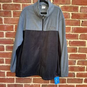 Columbia mount grant fleece full zip jacket gray black mens 3X NEW